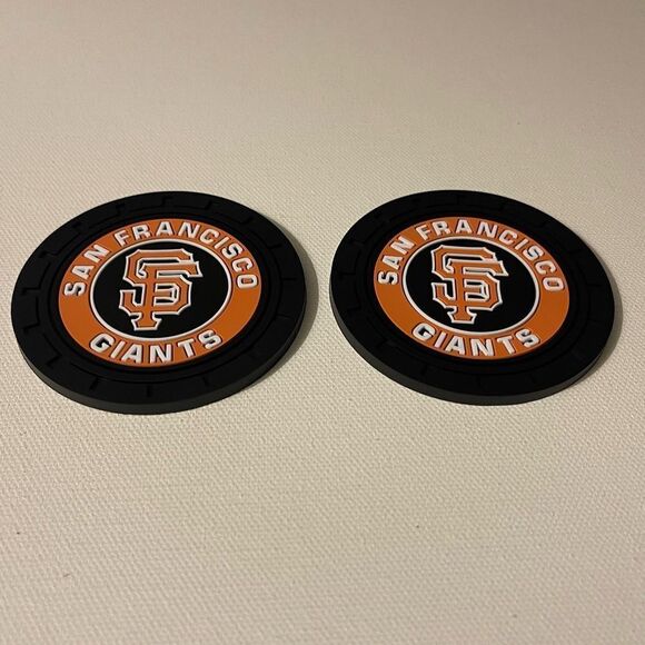 MLB San Francisco Giants car cup Coasters in black Set of 2 NWT - Picture 4 of 7